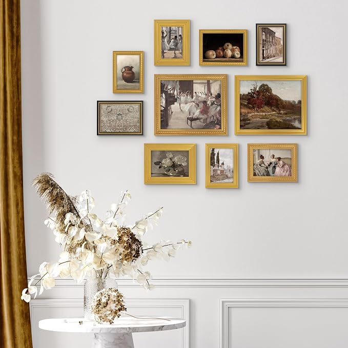 Americanflat Set of 10 Vintage Gold Frames - Image 3