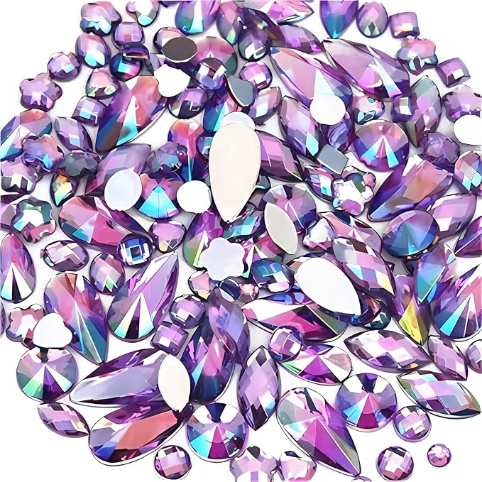 Mixed 1400pcs AB Colour Gems Jewels Flatback Rhinestones, Face Art Gem Jewel by Unknown