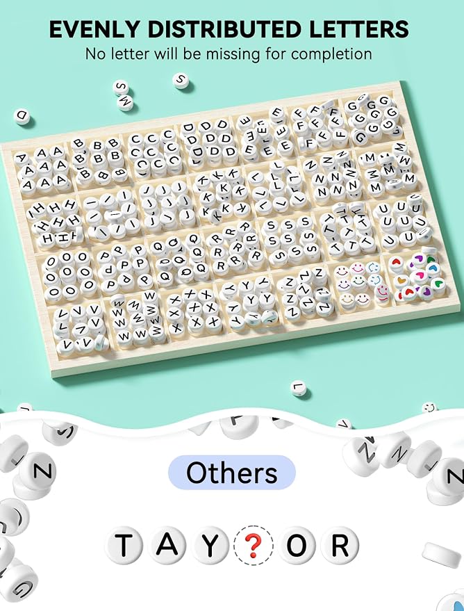ARTDOT 800 Pieces Assorted Letter Beads - Image 3