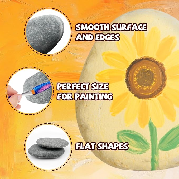 ReePlan 105PCS Rocks for Painting Bulk, 2-3 Inches Natural Smooth River Rocks - Image 3