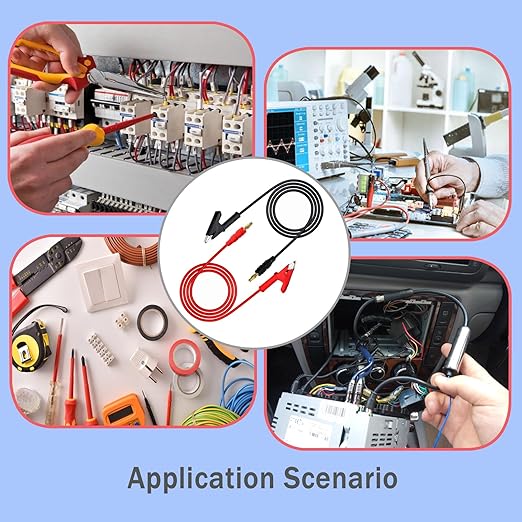 Banana Plug to Alligator Clip,Test Leads with Alligator Clip,4mm Banana Plug Test Leads for Battery Test, Multimeter Test, Electrical Test,12AWG 5.9Ft 2PCS.
