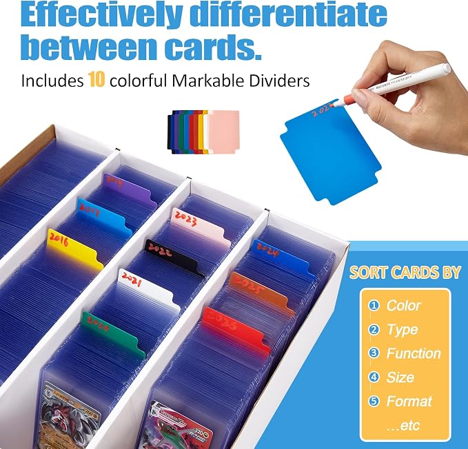 4 Pack Sports Card Boxes 3120 Count Cardboard Card Storage Box White Bulk Card - Image 3