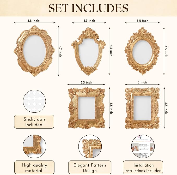 97 Decor Small Gold Picture Frames Set - Image 2