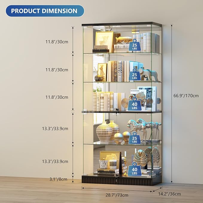 Glass Display Cabinet with RGB Lights - Image 8