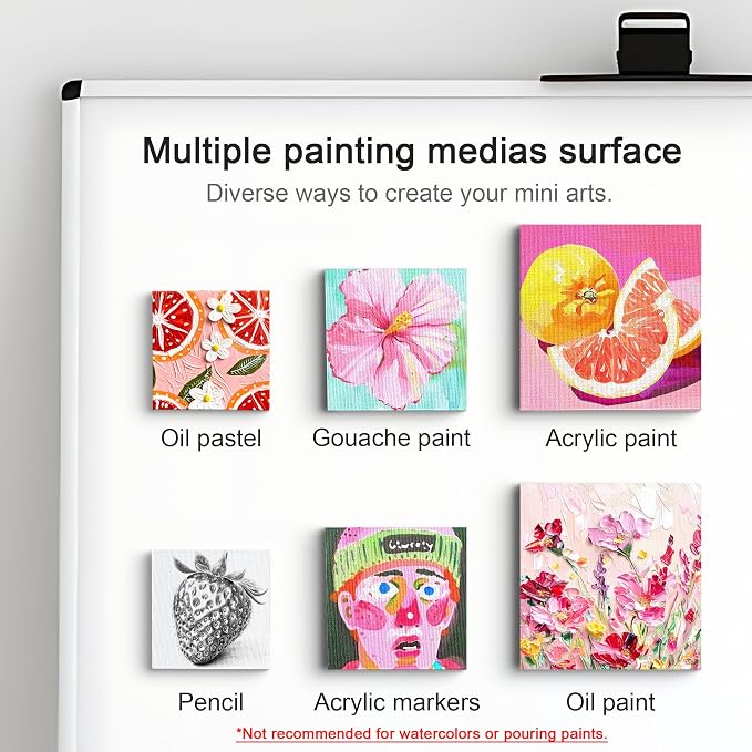 AUREUO Mini Magnetic Canvas Panel 4x4 Inch / 24 Pack - Image 5