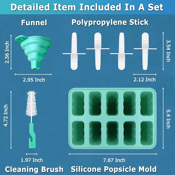 Silicone Popsicle Molds 10-cavity, DIY Ice Pop Mold - Image 6