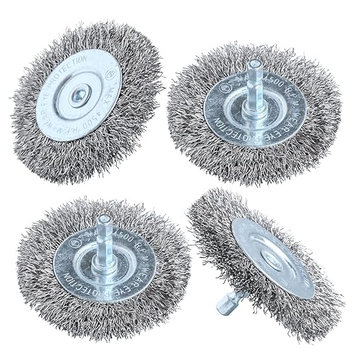 4pcs 3 Inch Stainless Steel Wire Wheel Brushes Kit for Drill with 1/4-Inch Hex Shank (4)