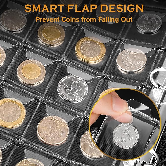 Coin Collection Book Holder for Collectors, Fireproof Coin Collection Supplies - Image 6