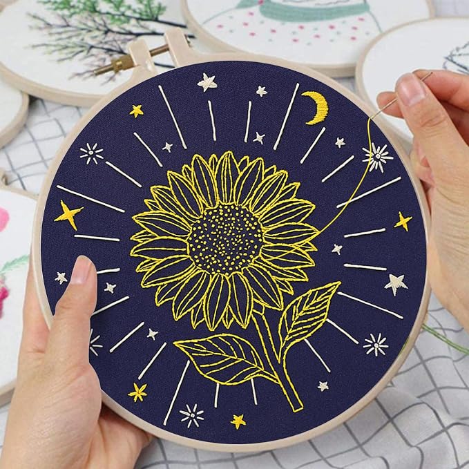 Louise Maelys 3Pcs Tarot Flower Embroidery Kit - Image 4