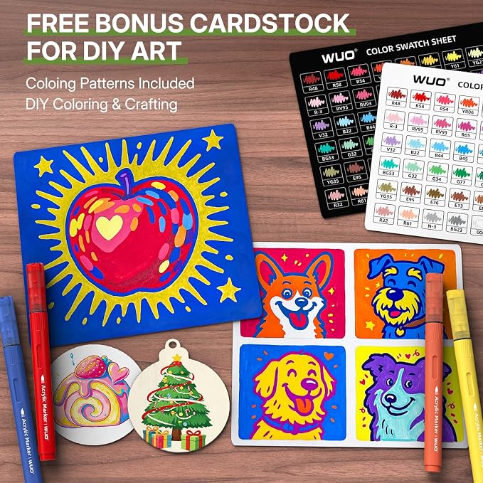 WUO 48 Colors Acrylic Paint Markers, Acrylic Paint Pens and Acrylic Markers - Image 5
