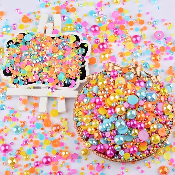 3900+ Pcs Rhinestones and Pearls Kit, 2-10mm Flatback Gems - Image 5