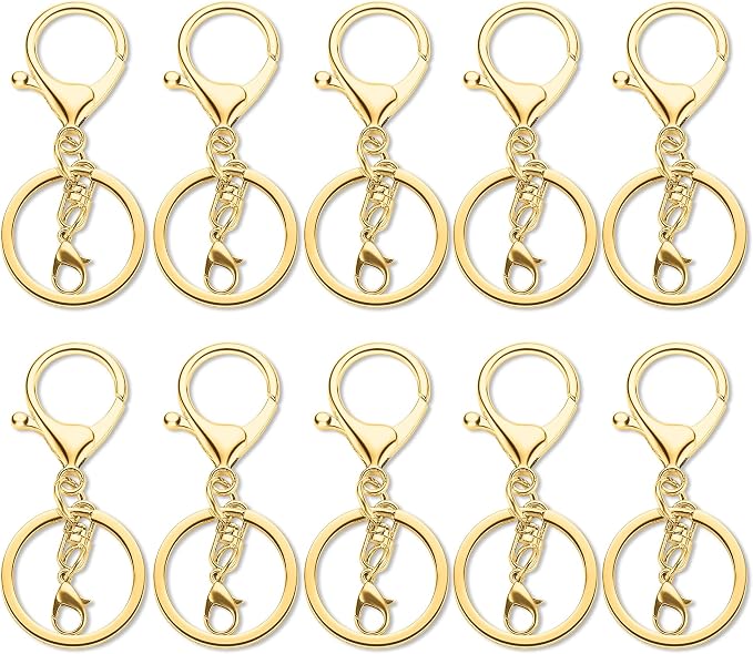 Gkeygo 10 Pack a Set Metal Lobster Claw Clasps and Key Rings, Key Chain - Image 9