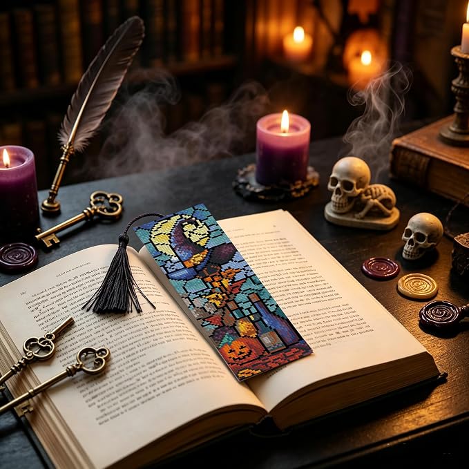 4PC Halloween Counted Cross Stitch Bookmark Kit - Image 4