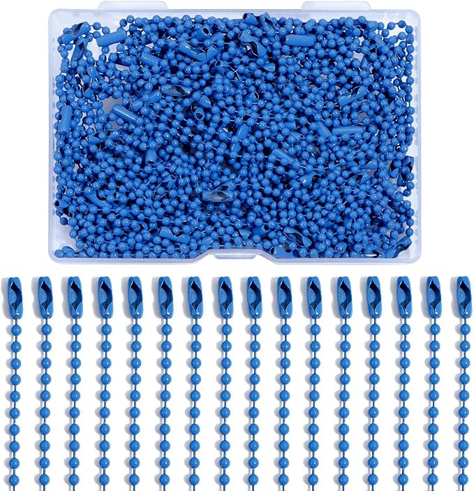 Lemonkey 100Pcs Ball Beads Chains Bulk, 4 Inch Dog Tag Metal Small Chains by Lemonkey