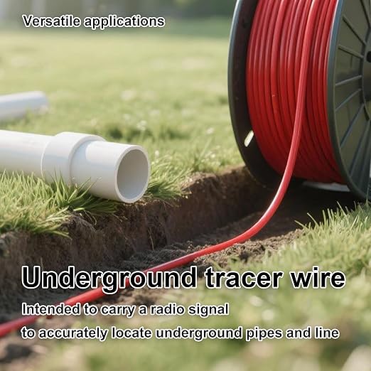 14 AWG Tracer Wire 600V Solid Conductor Direct Burial, (250FT),Underground Tracer Wire for Locating Underground Pipes Line Gas Water Sewer Pipe and Fiber Optic,ROYA WYRE Cable Technology