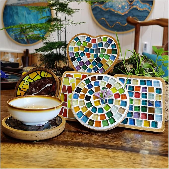 Mosaic Tiles Squares Dark Green Crystal Mosaic Glass Tile - Image 5