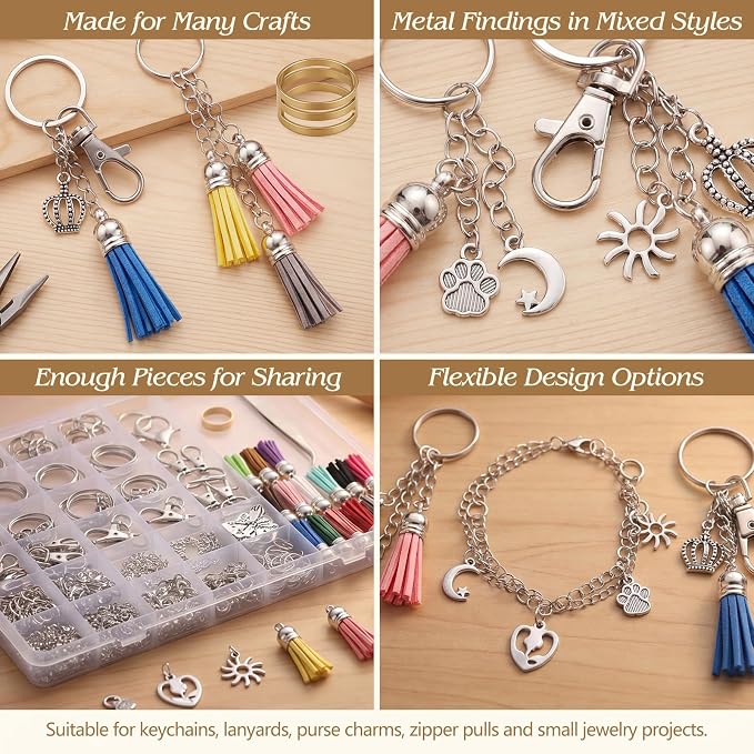 BESARME 695PCS Keychain Making Kit Metal Key Chain Supplies - Image 7