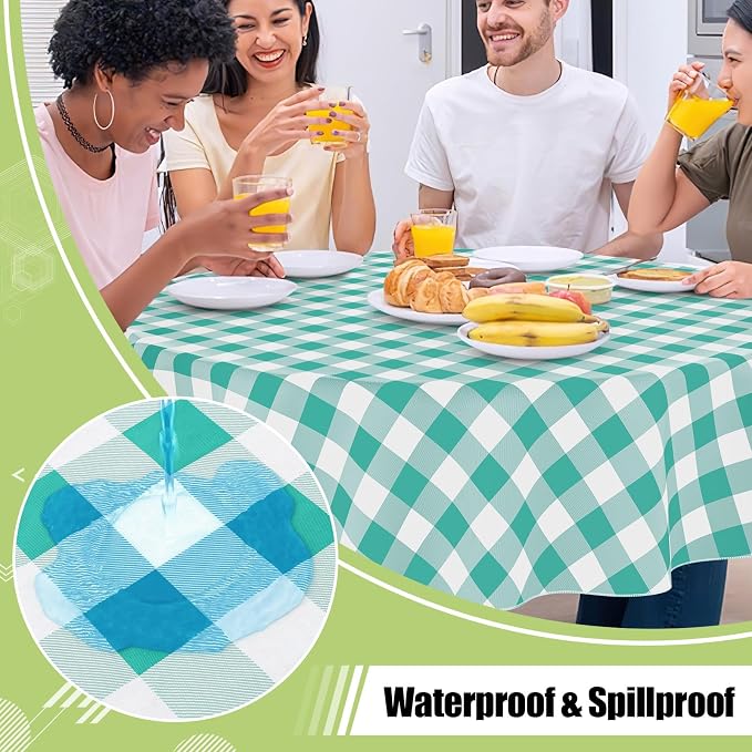 Smiry Plastic Table Cloth, Waterproof Vinyl Tablecloth - Image 2