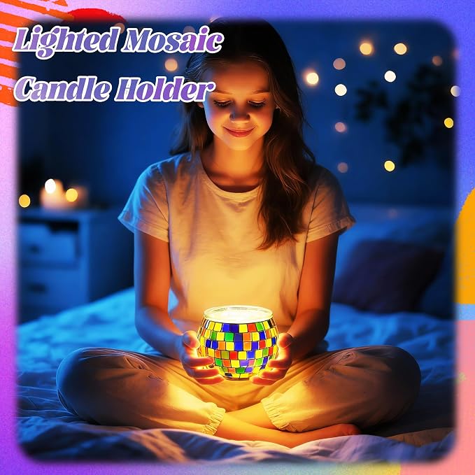 Joyclub DIY Mosaic Candle Holder Kit Mosaic Kits - Image 2