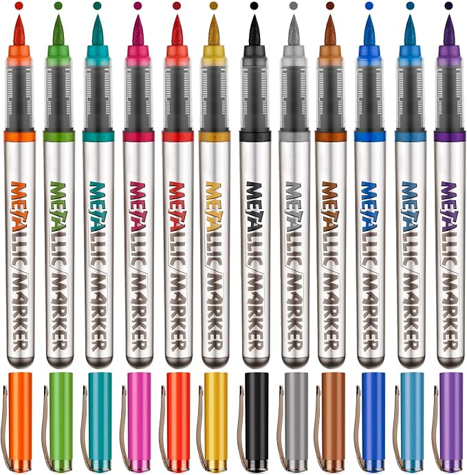 Metallic Acrylic Paint Markers, Fabric Paint, DIY Crafts by YWPXSN