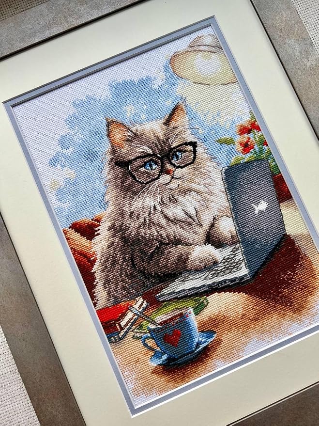 RIOLIS - Writer of Meowmoirs 2263, Cats Cross Stitch Kits 8¼"x11¾, Cross Stitch - Image 8