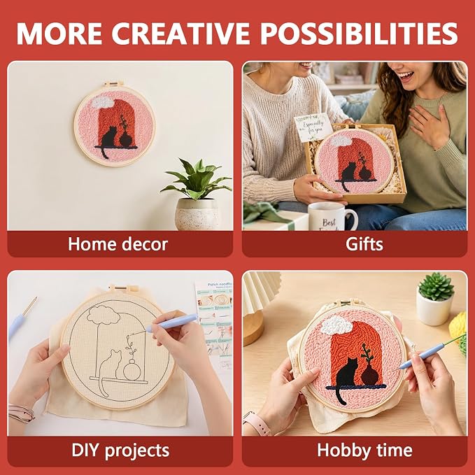 DIY Punch Needle Kit, Cat on the Windowsill - Image 6