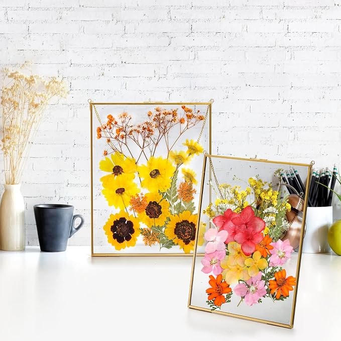 AVLA Brass Hanging Photo Frame, 11x14 Inch Double Glass Floating Display - Image 7