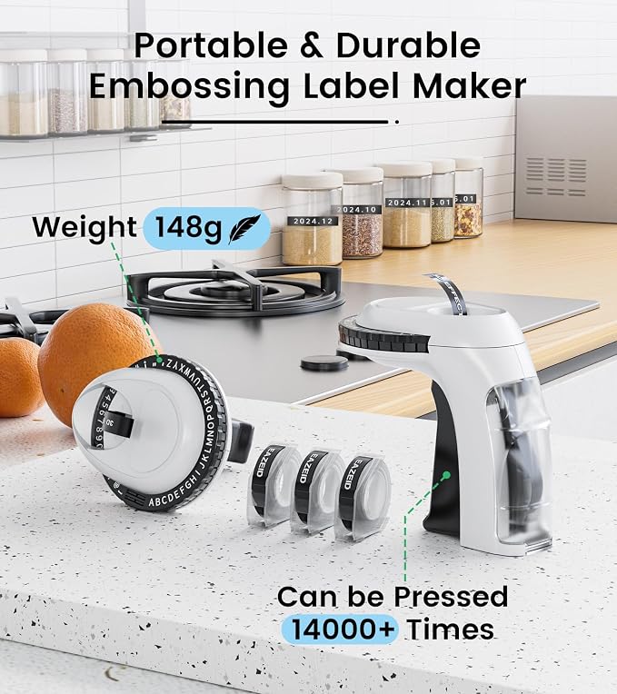 Embossing Label Maker, Vintage Manual Embossed Labeler - Image 7