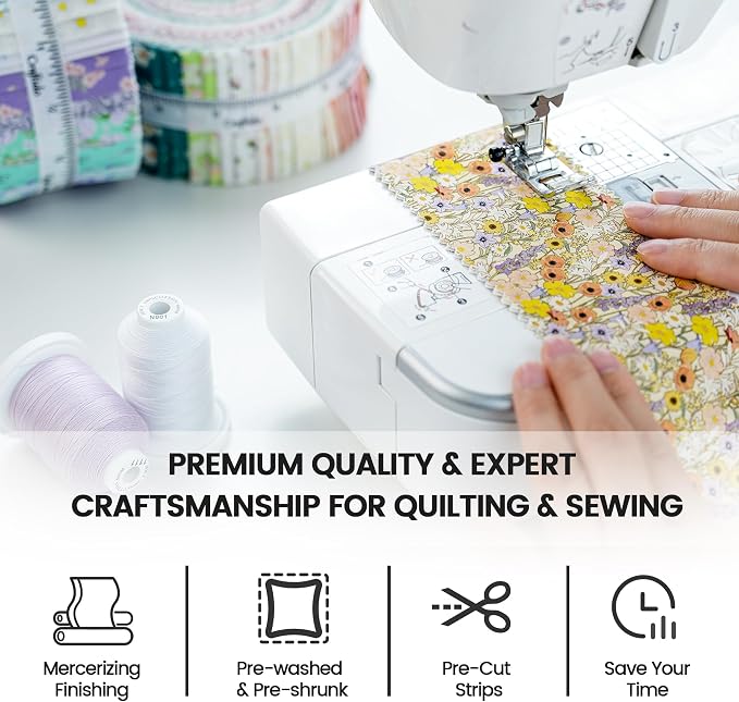 Craftido-20 Options-100% Cotton Jelly Roll Fabric Precut Strips - Image 7