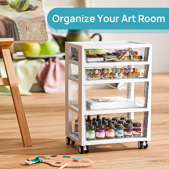 Vtopmart Plastic Drawer Storage Rolling Cart - Image 7