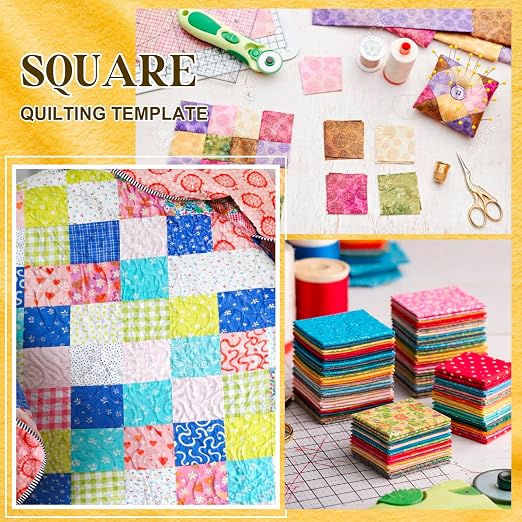 Kigley 8 Pcs Square Quilting Templates and Rulers 1/1.5/2/3/4/5/6/7 Inch - Image 5