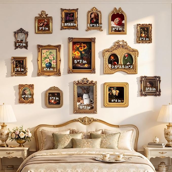 Wonderjune 15 Pcs Vintage Picture Frames Set by Wonderjune