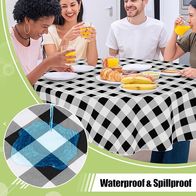 Smiry Plastic Table Cloth, Waterproof Vinyl Tablecloth - Image 2