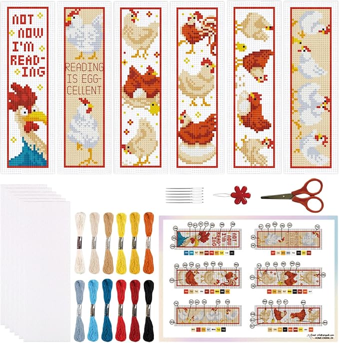 ORIGACH 6 Pcs Cross Stitch Bookmark Kit by ORIGACH