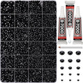 33000Pcs Black Rhinestones for Bedazzling, Different Size 2, 6mm Flatback Gems by Worthofbest