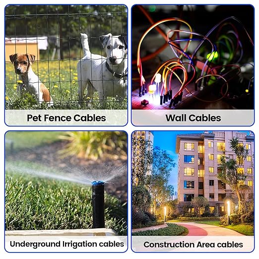 Underground Wire Locator, Cable Tester F02 Pro for Locate Wires, Locate Control Wires Cables Pet Fence Wires, up to 3 Feet Deep 1640 Feet Length, Equiped with Rechargeable 1100mAh Battery