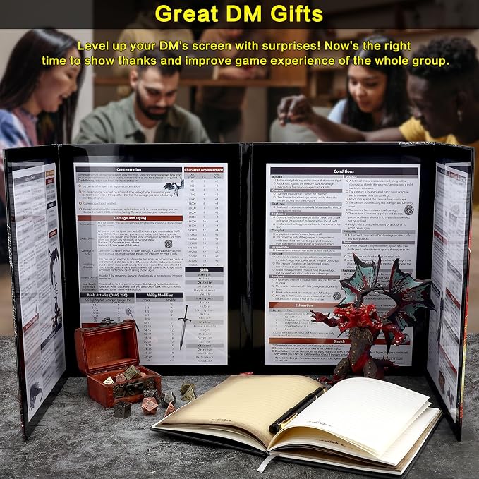 Haxtec DND DM Screen with Magnetic Pockets - Image 5