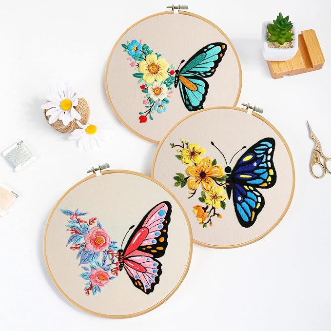 Santune 3 Pack Embroidery Kit for Beginners Adults Cross Stitch Kits - Image 2