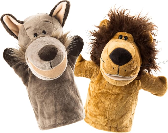 Animal Hand Puppets Set for Kids & Adults by BETTERLINE