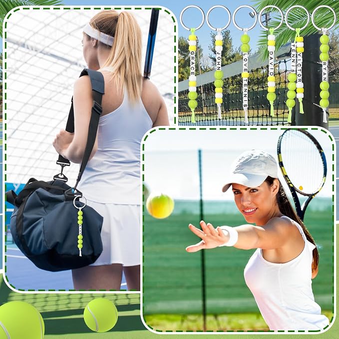 Landical 564 Pcs DIY Tennis Bead Keychain Kit Key Chain Making Craft Adjustable - Image 4