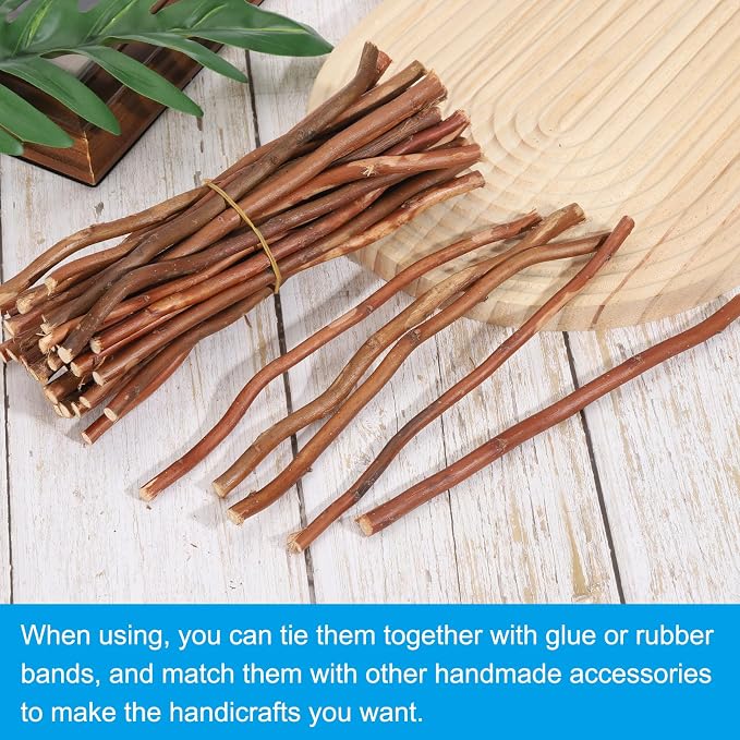 PATIKIL 60 Pcs / 20cm Wood Log Sticks, 0.2-0.5inch in Diameter Natural Driftwood - Image 4