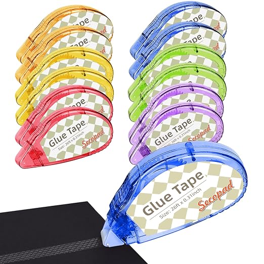 Secopad Scrapbook Tape, 12 Pack Double Sided Tape Roller by Secopad