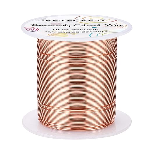BENECREAT 22 Gauge 55 Yards Jewelry Beading Wire Tarnish Resistant Copper Wire by BENECREAT