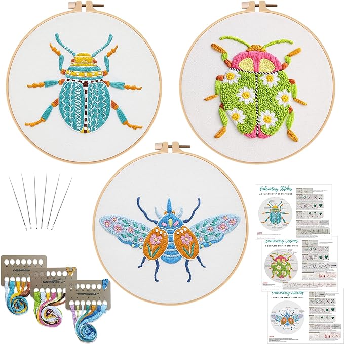 Louise Maelys Beetle Embroidery Kit by LouiseMaelys