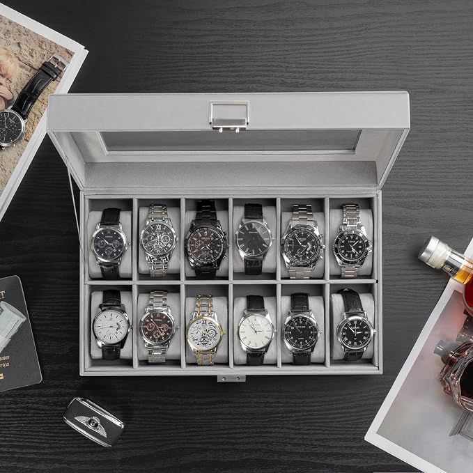 ProCase Watch Box Organizer, 12 Slot Watch Display Case - Image 2