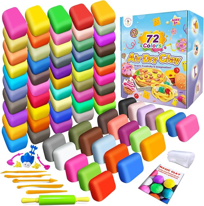 Air Dry Clay, 72 Colors Modeling Magic Clay by ESSENSON