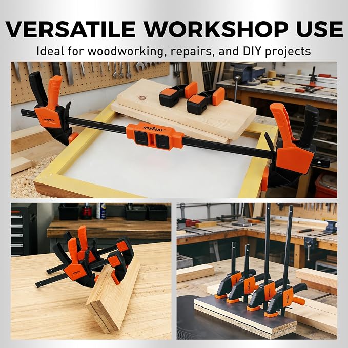 HORUSDY 8-Pack Bar Clamps for Woodworking, Quick-Release Wood Clamps - Image 8