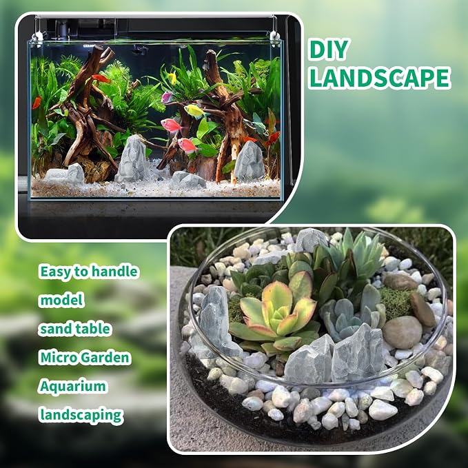 Warmtree 10 Pcs Diorama Rocks Fake Rock Miniature Stone Rock Statue - Image 5
