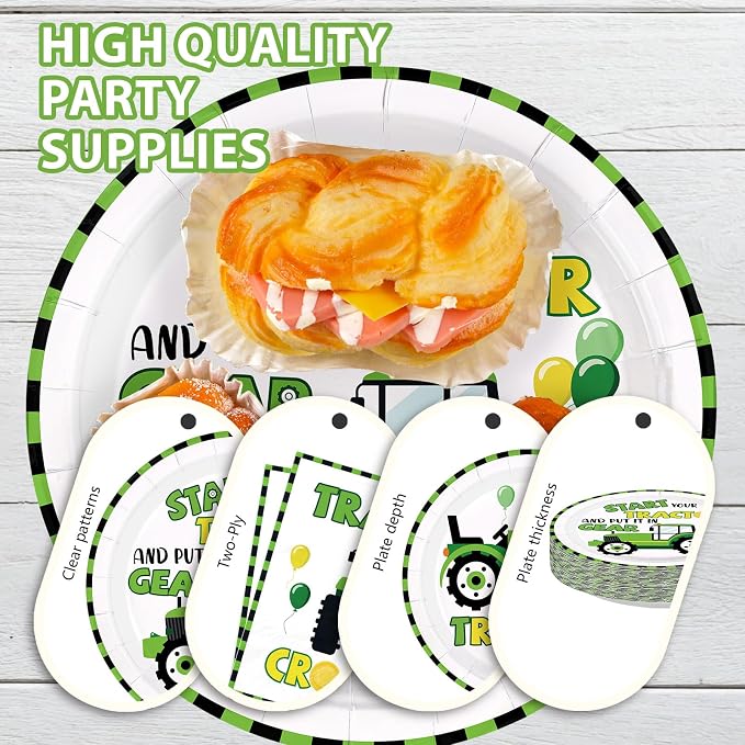 168 Pcs Tractor Farm Theme Party Decorations, Serves 24 | Start Your Tractor - Image 4
