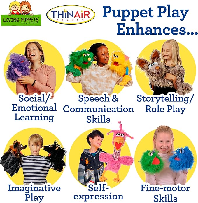 Living Puppets - Ollie the 14-Inch Soft Dragon, Plush Hand Puppet - Image 5